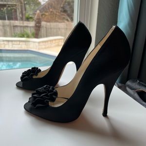 Brian Atwood silk black heels. Size 37.5